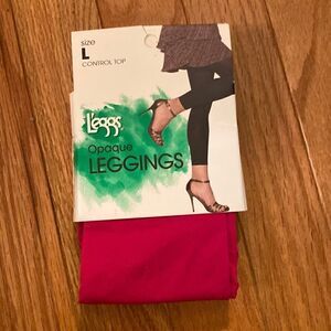 Leggs size large control opaque leggings (new in package)